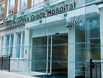 Main entrance of the Princess Grace Hospital in London
